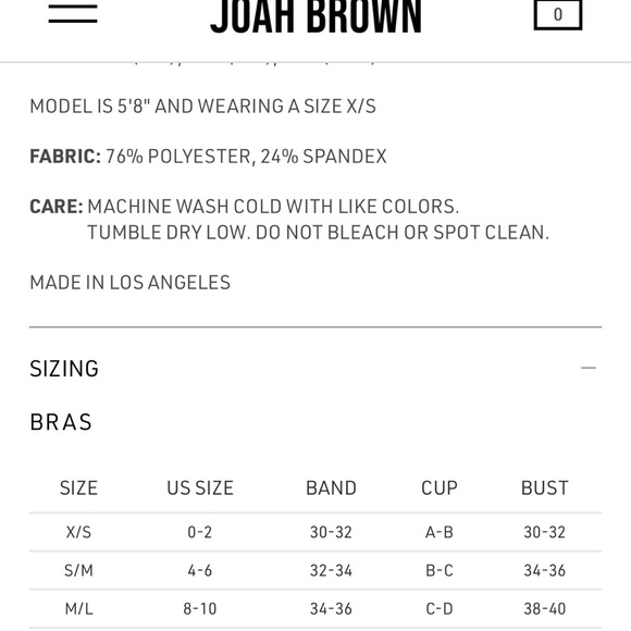 SOLD OUT!! Joah Brown onyx sueded feel bralette. NWT - Picture 3 of 5